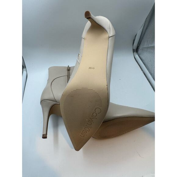 Calvin Klein Vivera Women’s Ivory Stiletto Heel Ankle Booties – Size 11M, New - Picture 6 of 11